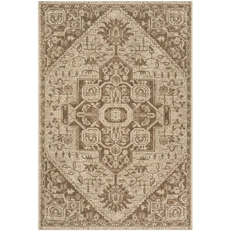 Safavieh 5 ft. 1 in. x 7 ft. 6 in. Linden 100 Bohemian Medium Rectangular Area Rug Beige & Cream LND138B-5